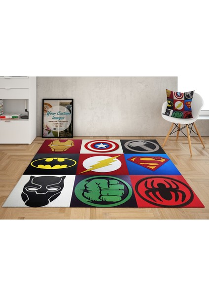 Nesa_Decor Süper Kahramanlar Hd Kalite Oyun Odası Sinema Halısı modelleri