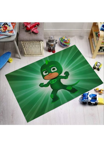 Nesa_Decor Yeşil Pijamaskeli Kertenkele Çocuk Halısı modelleri