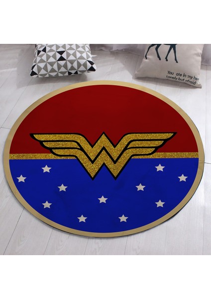 Nesa_Decor Wonder Women Kız Geç Odası Simli Süper Kahraman Halısı fiyatları