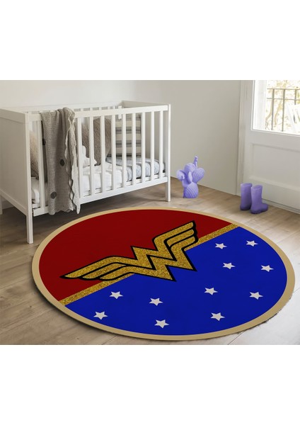 Nesa_Decor Wonder Women Kız Geç Odası Simli Süper Kahraman Halısı fırsatları