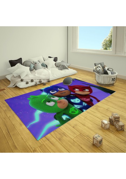 Nesa_Decor Pijamaskeliler Sıkı Dost Oyun, Çocuk Odası Halısı modelleri