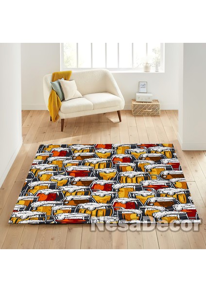 Nesa_Decor Içicek Desenli Modern Dijital Baskı Oda Halısı Yıkanabilir Kaymaz Taban fiyatları