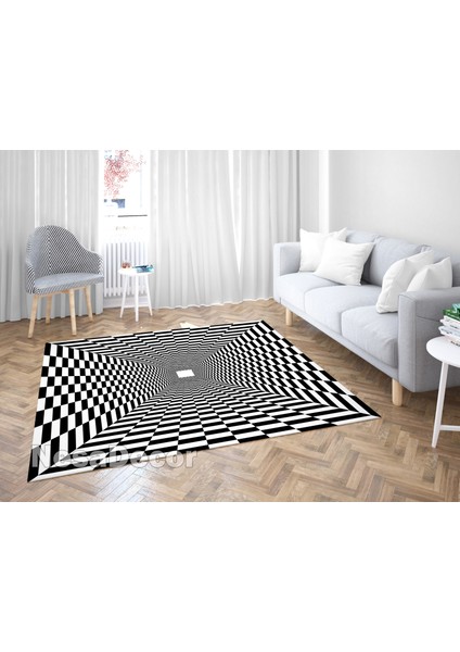 Nesa_Decor 3D Halı Dijital Baskı Illüzyon Halısı Genç Odası Oturma Odası Kaymaz Taban Halı