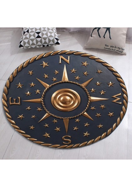 Nesa_Decor 3D Görünümlü Pusula Halısı & Dekoratif Halı & Modern Halı & Baskı Halı modelleri