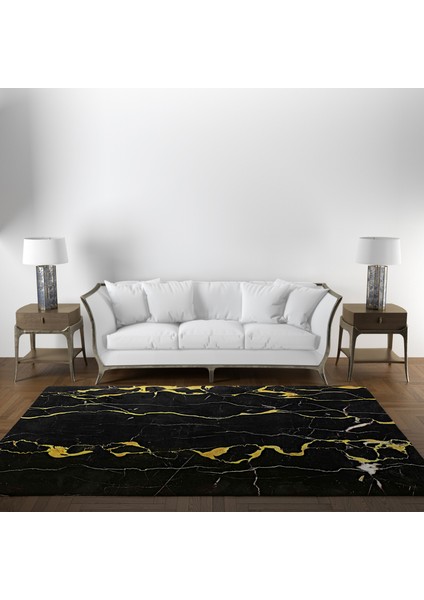 Nesa_Decor Dijital Baskı, Kaymaz Taban, Mermer Desenli Dekoratif Halı modelleri