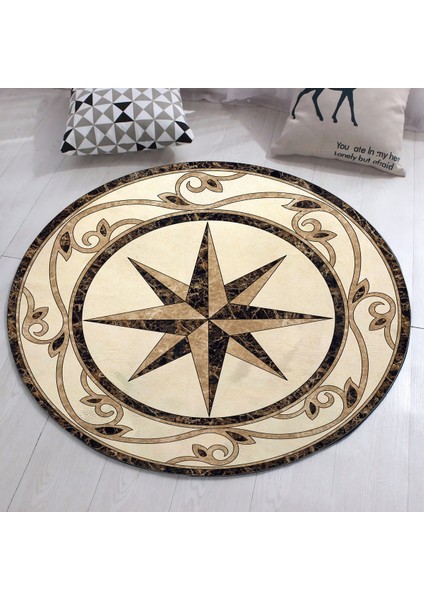 Nesa_Decor Pusula Madalyon Hd Kalite Baskı Halı & Mermer Motifli Halı & Kalın, Dekoratif, Lüks Halı modelleri