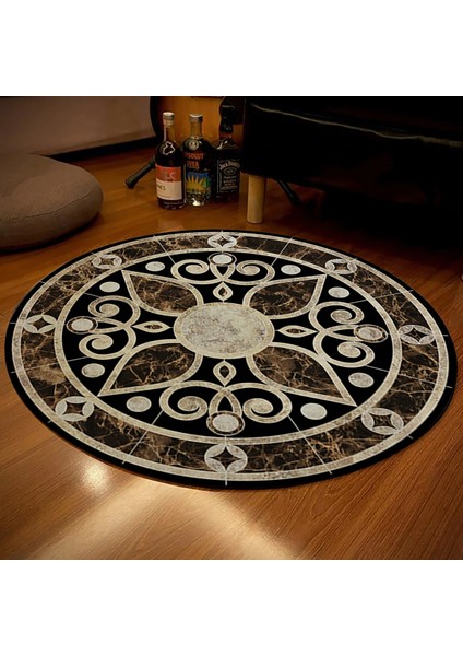 Nesa_Decor Barok Madalyon Halısı & Dairesel Halı & Hd Kalite Baskı Halı & Kalın Baskı Halı