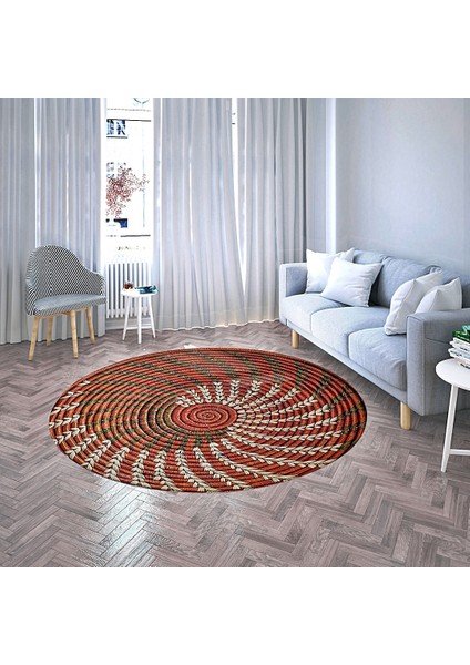 Nesa_Decor Kırmızı Örgü Halı Görünümlü Dijital Baskı Halı & Dekoratif Halı modelleri