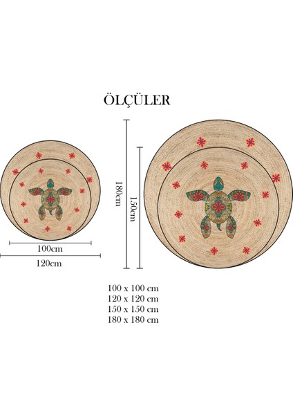 Nesa_Decor Kaplumbağa Motifli Hd Kalite Baskı Halı