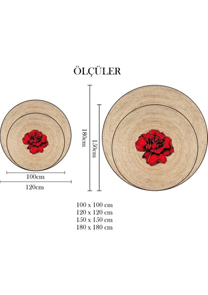 Nesa_Decor Gül Figürlü Dekoratif Hd Kalite Baskı Halı