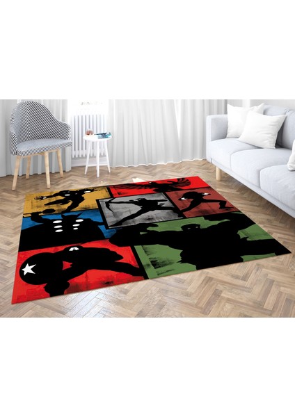 Nesa_Decor Süper Kahramanlar Gölge Oyunu Hd Kalite Baskı Halı fırsatları