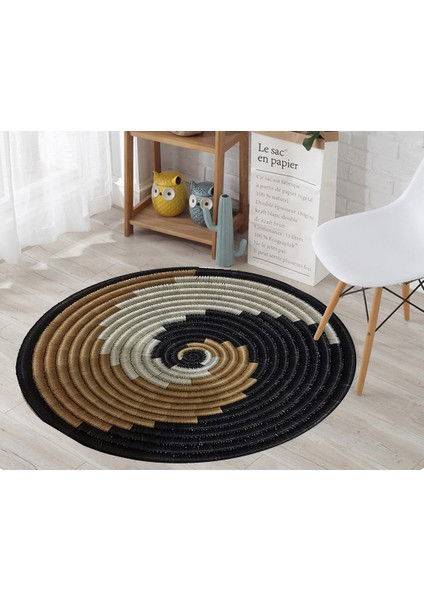 Nesa_Decor Siyah Hasır Örgü Görünümlü Hd Kalite Baskı Halı & Şık Dekoratif Halı fiyatları
