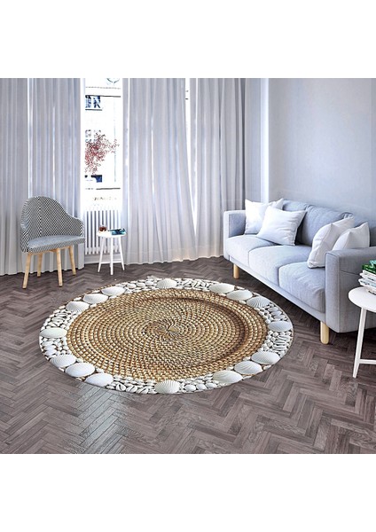 Nesa_Decor Deniz Kabuğu Motifli Hd Kalite Baskı Halı & Kış Bahçesi Halısı modelleri