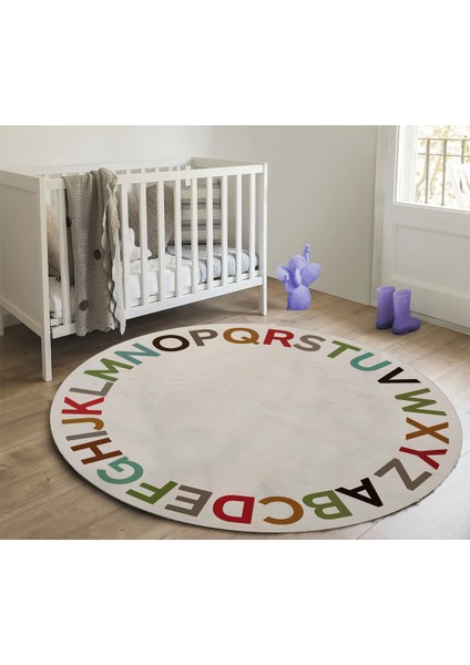Nesa_Decor Eğitici Alfabe Halısı Renkli Desen Hd Kalite Baskı Halı & Kreş, Anaokulu Halısı