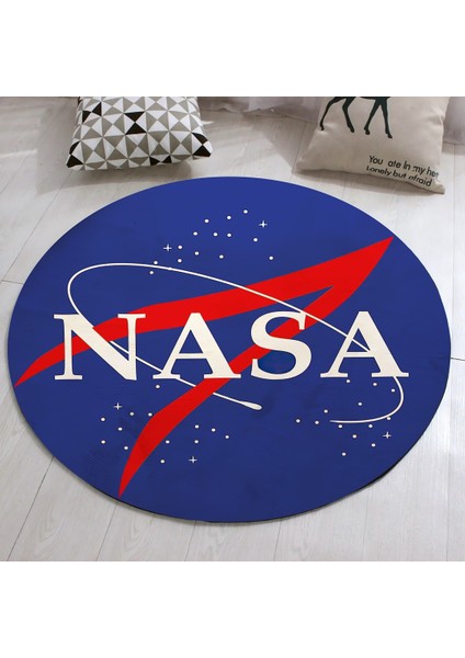 Nesa_Decor Nasa Logo Baskı Halı & Hd Kalite Dekoratif Genç Odası Halısı