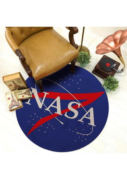 Nesa_Decor Nasa Logo Baskı Halı & Hd Kalite Dekoratif Genç Odası Halısı