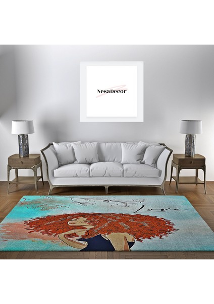 Nesa_Decor Genç Odası Halısı, Kız Çocuğu, Hayal Dünya Halısı