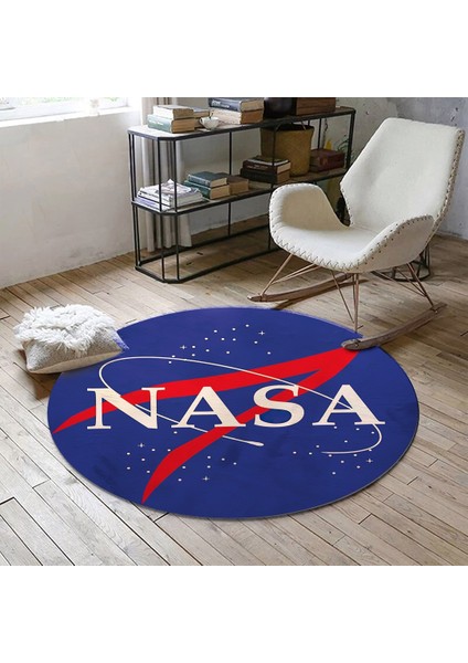 Nesa_Decor Nasa Logo Baskı Halı & Hd Kalite Dekoratif Genç Odası Halısı