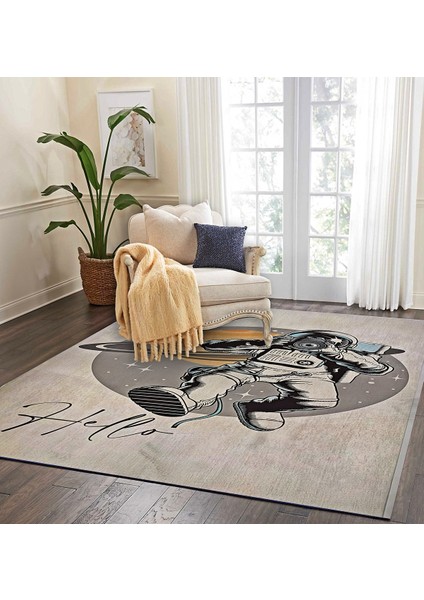 Nesa_Decor Uzay, Astronot Figürlü Genç Odası Halısı & Proje Odası Halısı