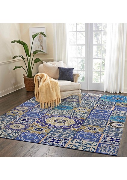 Nesa_Decor Çini Işleme Şık Dekoratif Türk Motifleri Oturma & Salon Halısı fiyatları