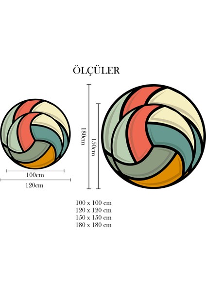 Nesa_Decor Dekoratif Yüksek Kalite Voleybol Topu Desenli Halı