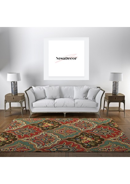 Nesa_Decor Nostalji Türk Motifleri Dekoratif Şark, Yalı, Konak & Oturma Odası Halısı