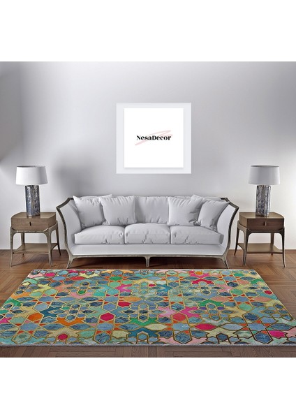 Nesa_Decor Şık Klasik Figürlü Dekoratif Salon, Oturma Odası Halısı