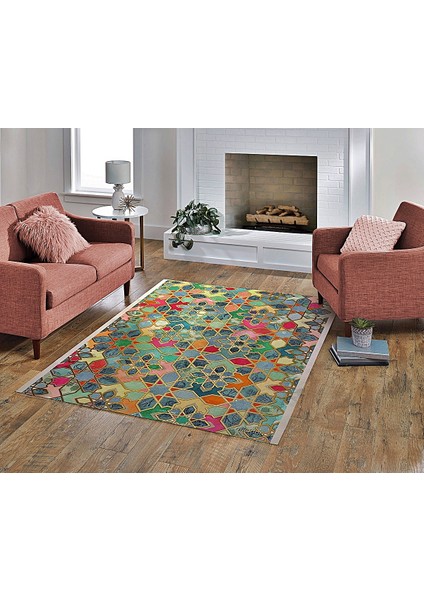 Nesa_Decor Şık Klasik Figürlü Dekoratif Salon, Oturma Odası Halısı
