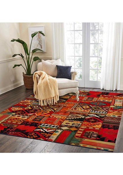 Nesa_Decor Klasik Figürlü Kilim Desenli Dekoratif Şark Kösesi & Salon Halısı