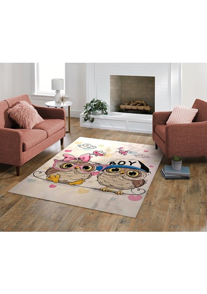 Nesa_Decor Baykuş Desenli Dekoratif Oturma Odası, Salon Halısı modelleri