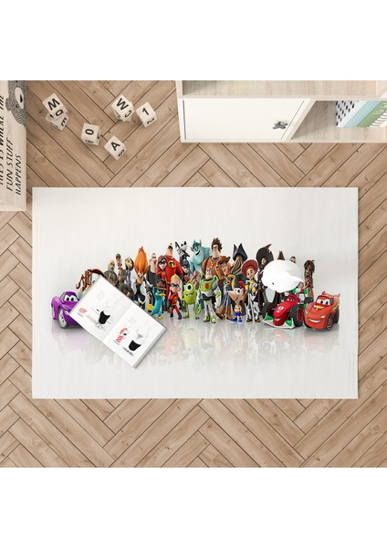 Nesa_Decor Tüm Animasyon Karakterler Bir Arada Sinema Film Odası Halısı fiyatları
