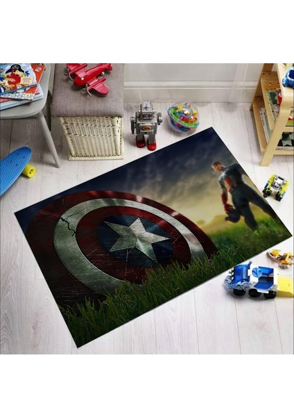 Nesa_Decor Kaptan Amerika Sinema Salon Halısı & Oyun Odası Halısı fırsatları