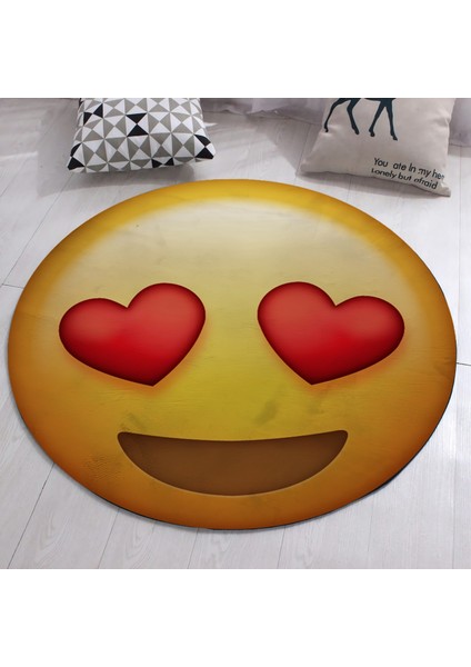 Nesa_Decor Emoji Sevgililer Günü Yüksek Kalite Baskı Halı