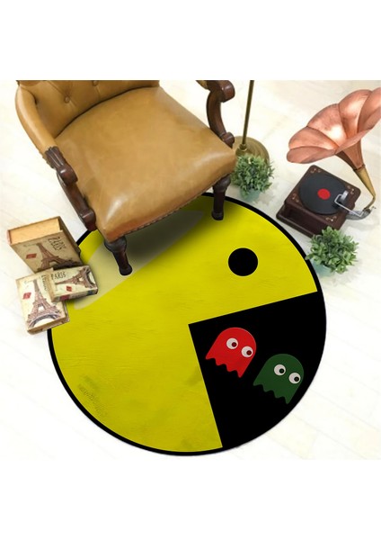 Nesa_Decor Pacman 3D Gamer Baskı Halı & Film Sinema Odası Halısı