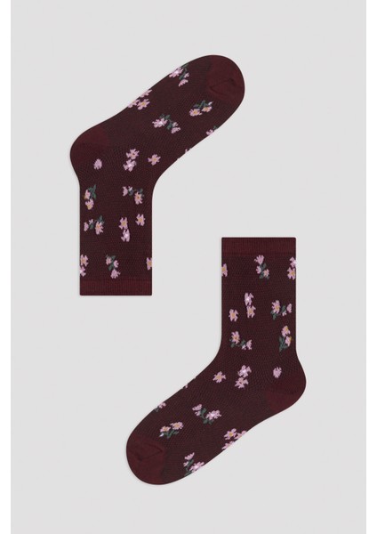 Çok Renkli G.vintag Floral 4lü Soket Çorap modelleri