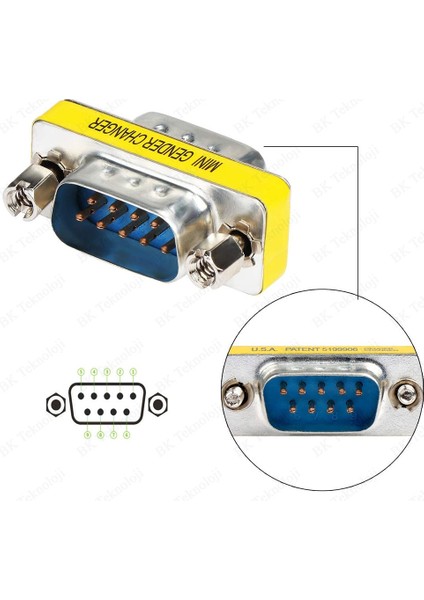 9 Pin RS-232 Db9 Erkek-Erkek Cinsiyet Değiştirici Bağlayıcı Adaptör fiyatları