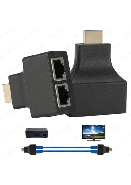 HDMI Extender RJ45 CAT5E-CAT6 Ağ Kablosu Üzerinden 30METRE Uzatma