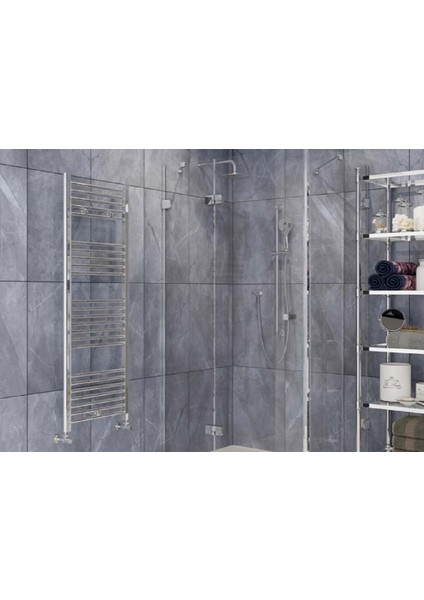 60/120CM 20 Borulu Krom Renk Havlupan Radyatör Banyo Isıtıcı 5 Yıl Garantili
