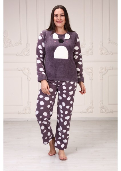 Göz Bantlı Büyük Beden Polar Pijama Takım fiyatları
