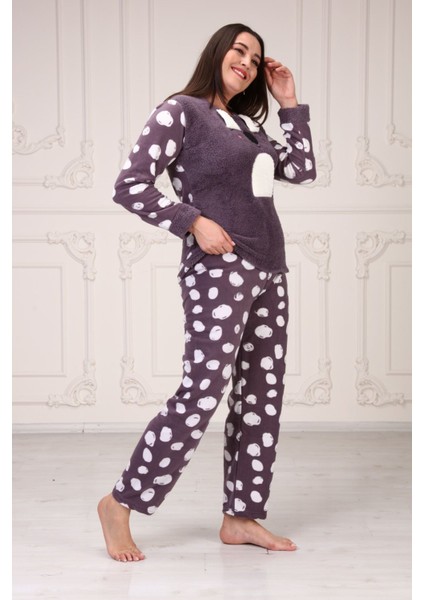 Göz Bantlı Büyük Beden Polar Pijama Takım indirimleri