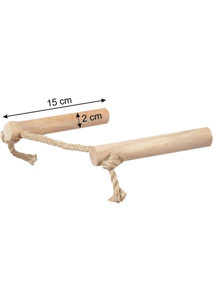 Ağaç Ipli Kuş Tüneği Jüt Halatlı Tünek 2 Li Set Boy 15 cm Çap 20 mm