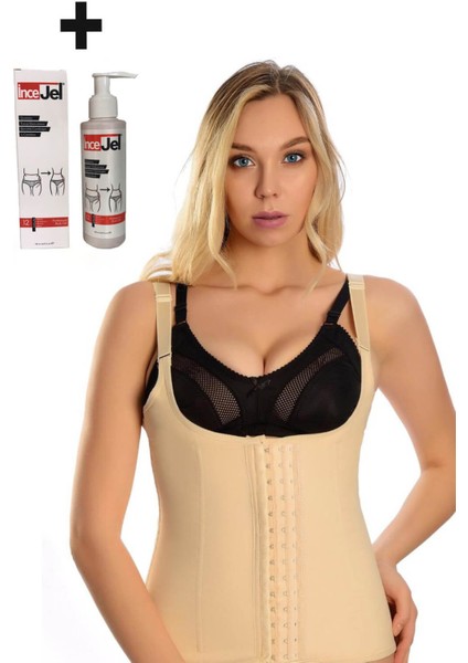 Askılı Latex Bel Göbek Korse Ten ve Inceltici Jel