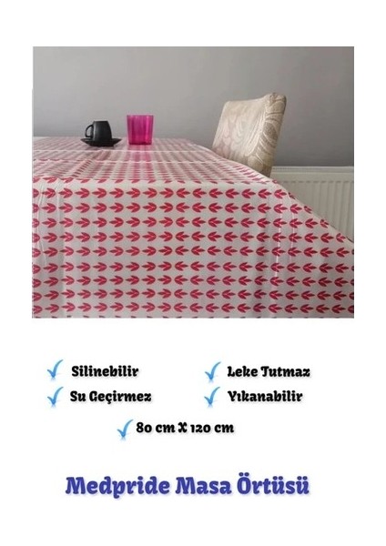 80 x 120 cm Altı Telalı Naylon, Silinebilir, Leke Tutmaz Akıllı Masa Örtüsü