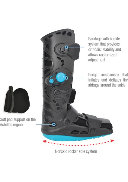 Air Walking Boot Uzun Ortopedik Havalı Bot Ayak Bileği Ortezi Stabilizasyon fiyatları