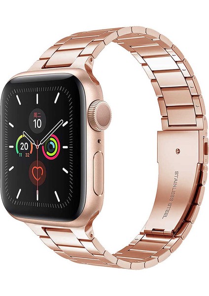 Apple Watch 42MM Wiwu Ultra Thin Steel Belt Three Beads Metal Saat Kordon Kayış Bileklik