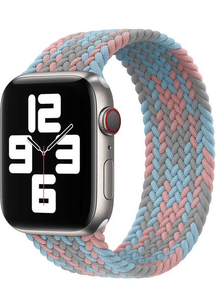Apple Watch 38MM Wiwu Braided Solo Loop Contrast Color Large Saat Kordon Kayış Bileklik