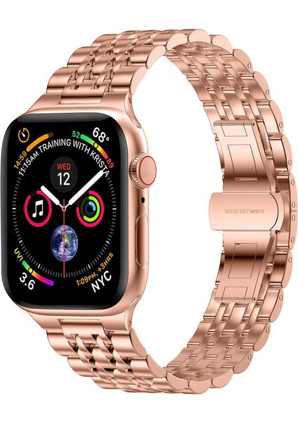 Apple Watch 42MM Wiwu Seven Beads Steel Belt Metal Saat Kordon Kayış Bileklik