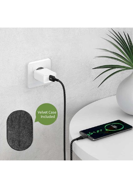 F12 Phaeton Type-C USB Kablo 5A 45W Hızlı Şarj Kablosu 120 cm Data Kablo Naylon Örgü