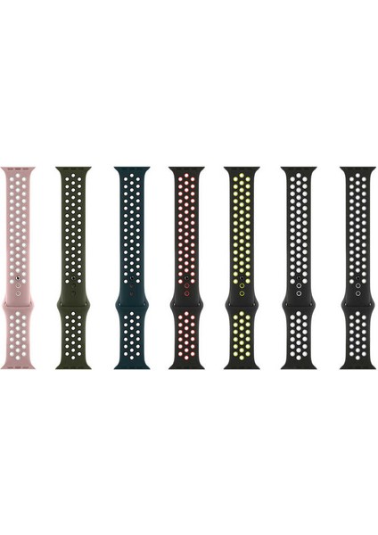 Apple Watch 38MM Wiwu Dual Color Sport Band Silikon Saat Kordon Kayış Bileklik