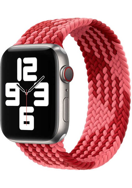Apple Watch 42MM Wiwu Braided Solo Loop Contrast Color Large Saat Kordon Kayış Bileklik